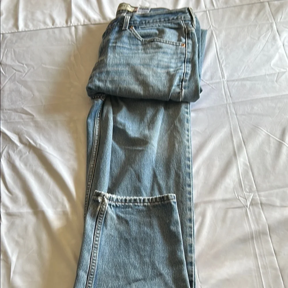 Levi's Blue Relaxed Fit Jeans with Distressed Details